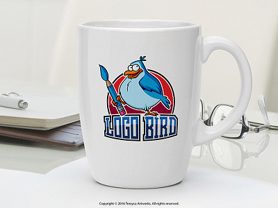 Logo Bird Mug bird cartoon logo character design fowl illustrator logo mascot logo vector vectorworks