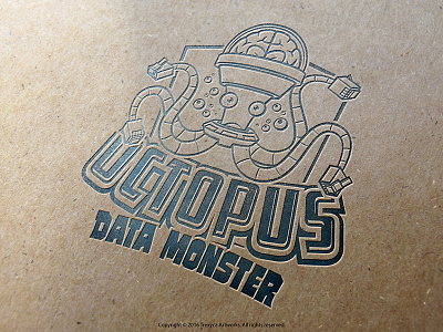 Octopus Data Monster Mascot Logo cartoon logo character design illustrator logo mascot logo monster octopus vector vectorworks