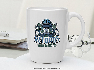 Octopus Data Monster Mug cartoon logo character design illustrator logo mascot logo monster octopus vector vectorworks