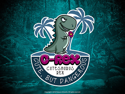 Cutesaurus Rex Sticker cartoon logo character design cute dino dinosaur lizard logo mascot logo sticker t rex tyrannosaurus rex vector