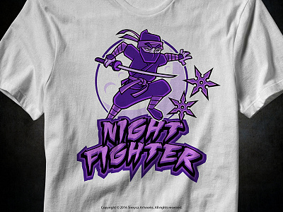 Night Fighter T-Shirt cartoon cartoon logo character design fighter illustration illustrator logo mascot mascot logo ninja sticker vector