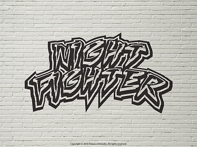 Night Fighter Title (Black & White) cartoon cartoon logo character design fighter illustration illustrator logo mascot mascot logo ninja sticker vector