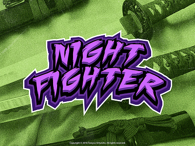 Night Fighter Title cartoon cartoon logo character design fighter illustration illustrator logo mascot mascot logo ninja sticker vector