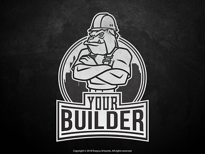 Mascot Logo for a Construction Company angry builder bulldog cartoon cartoonlogo character characterdesign construction design dog illustration logo mascot mascotlogo strong vector vectorgraphic vectorillustration worker