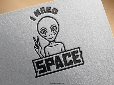 I Need Space alien cartoon cartoonlogo character characterdesign design funny illustration logo mascot mascotlogo space