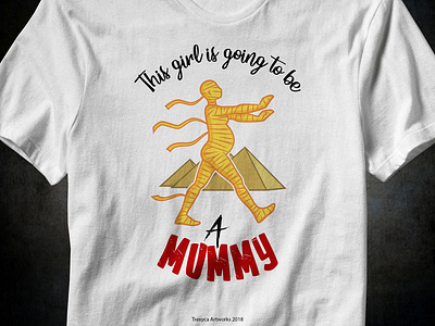 This Girl is Going to be A Mummy cartoon cartooncharacter character characterdesign design egypt funny girl illustration illustrator mother mummy pregnant pyramid tshirt vector vectorart vectorillustration vectorillustrator