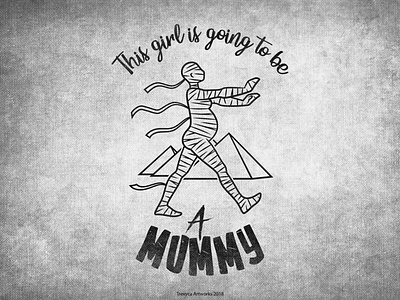 This Girl is Going to be a Mummy cartoon cartooncharacter character characterdesign design egypt funny girl illustration illustrator mother mummy pregnant pyramid tshirt vector vectorart vectorillustration vectorillustrator