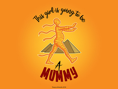 This Girl is Going to be a Mummy cartoon cartooncharacter character characterdesign design egypt funny girl illustration illustrator mother mummy pregnant pyramid tshirt vector vectorart vectorillustration vectorillustrator