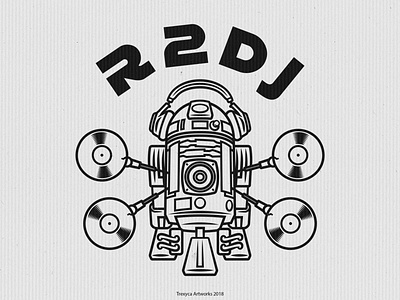 R2DJ cartoon cartooncharacter character characterdesign design illustration illustrator r2d2 r2dj robot star starwars vector vectorart vectorillustration vectorillustrator vectors wars