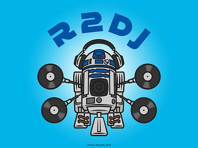 R2DJ cartoon cartooncharacter character characterdesign design illustration illustrator r2d2 r2dj robot star starwars vector vectorart vectorillustration vectorillustrator vectors wars