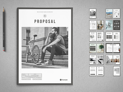 Proposal Vol. 15 - InDesign Template a4 black and white business offer business proposal financial offer grey layout print template proposal services offer template us letter