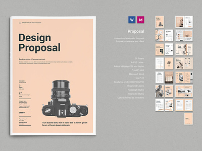 Proposal Vol. 8 - InDesign and MsWord Template a4 branding brochure brochure layout elegance theme indesign brochure indesign proposal minimal proposal pale pink pink backgrounds print template proposal proposal briochure proposal design proposal template typoedition us letter