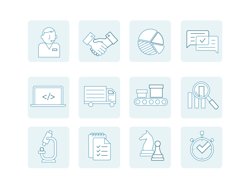 Custom Icon Set corporate set vector illustration iconography icons