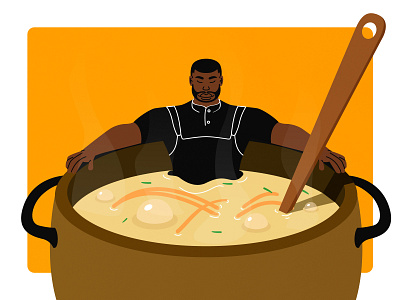 The Lazy Chef character character design chef design dribbble food illustration illustrator man meal mobile nft