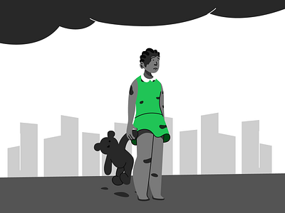Dark Clouds character character design child design dribbble hazard illustration illustrator nft pollution sad vector