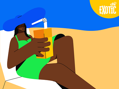 Chill beach character character design chi exotic chill design dribbble illustration illustrator nft rebrand vector