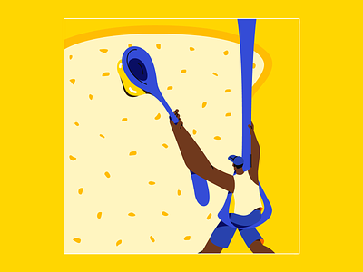 Blue Band. butter character character design design dribbble food hot illustration illustrator spoon vector yellow