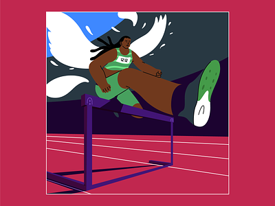 Super Falcon athlete design dribbble hurdles illustration illustrator nigeria nigerian sports tobi amusan vector women world record
