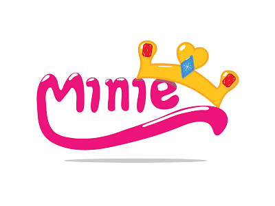 Minie crown diamonds illustrations pink typography