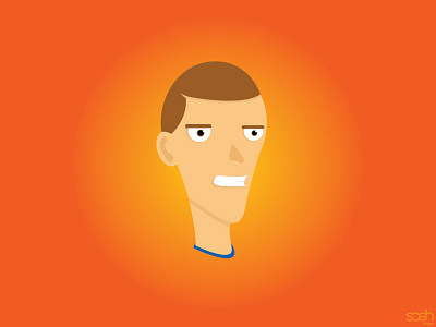 Just Observing design dribbble face flat flat design orange shot stare