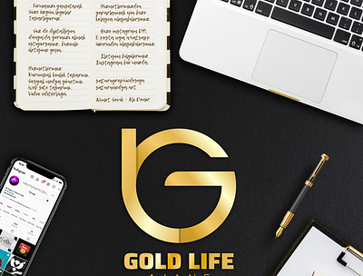 Gold Life Ajans Logo Tasarımı çalışmamız. @saturngraphicdesign branding graphic design illustration logo photoshop