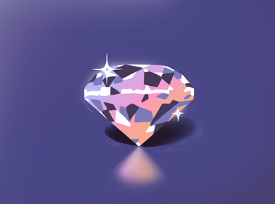 Crystal 2d 3d abstract color crystal diamond glow illustration light orange photoshop pink purple ring shadow shine sparkle star style white