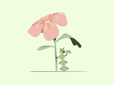 Bite 2d animation bite brushes catarpillar design flower green highlight illustration leaf leaves light line motion graphics photoshop pink sassy shadow texture