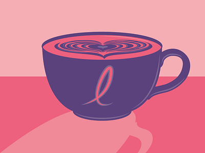 #Typehue Week 12: L coffee cup illustration l latte art letter type typehue