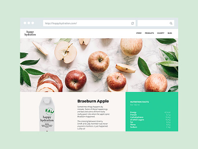 Happy Hydration green juice layout web design