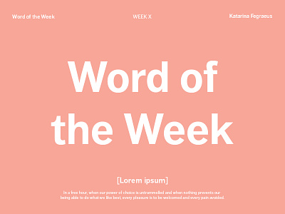 Word Of The Week design illustration personal project poster typography words