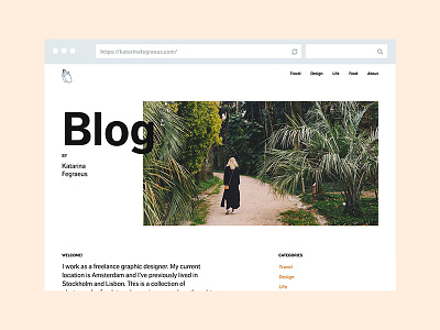 Blog by Katarina Fegraeus blog desktop layout photography web design website