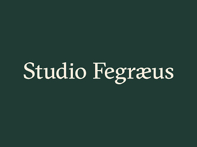 Studio Fegraeus Logotype beige design studio green logo serif type typography