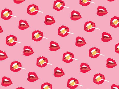 Lips Pattern illustration lips lollipop pattern pink