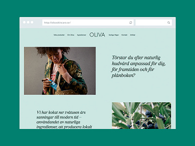 Oliva desktop green layout product web design website