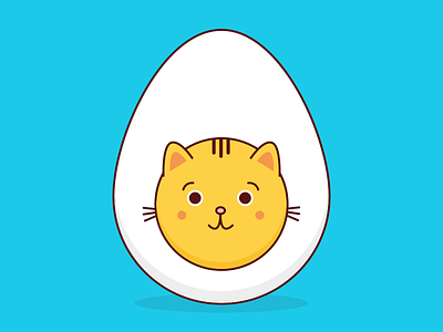 Eggcat! cat egg illustration kitty outline purr stiker
