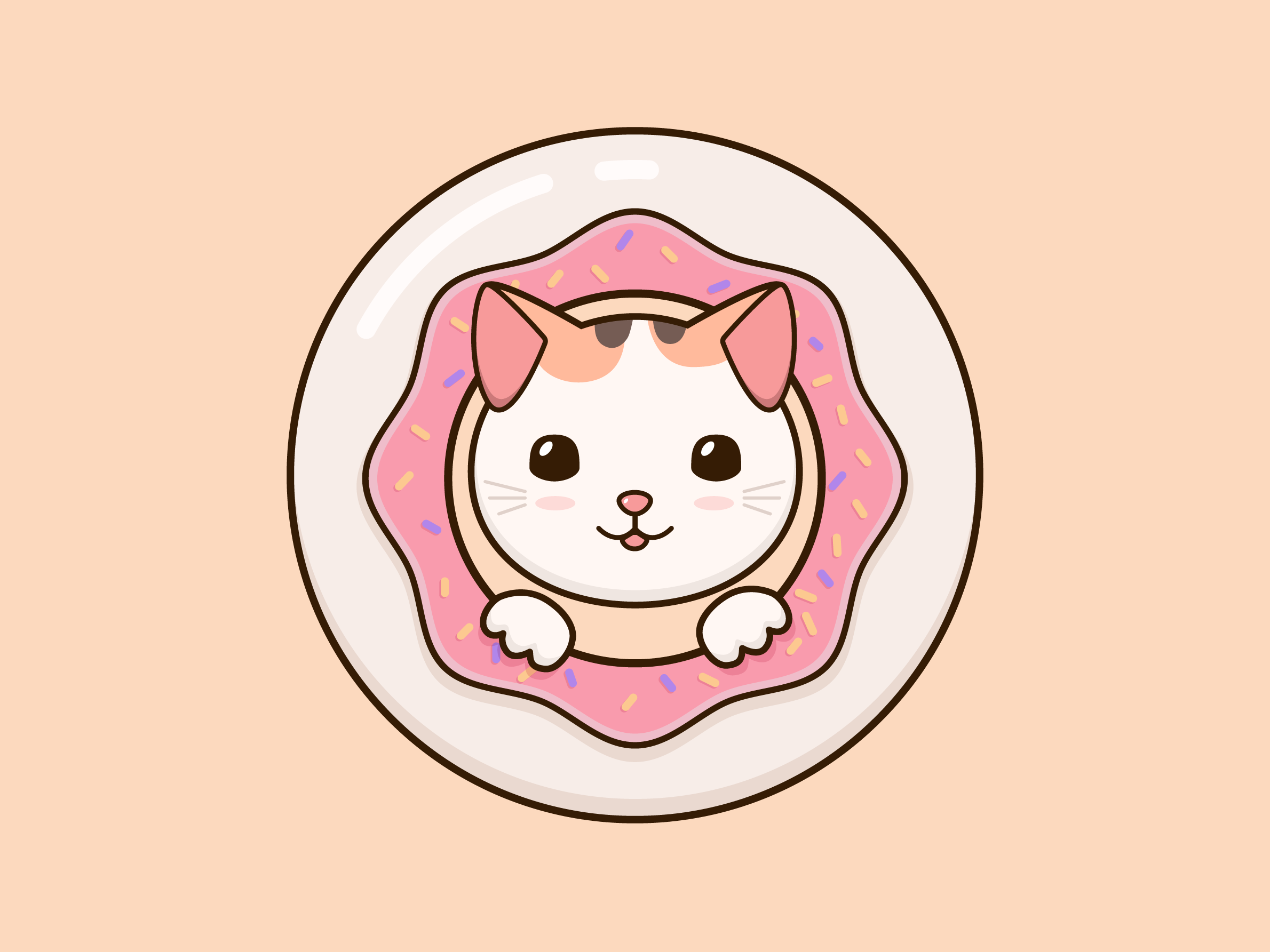 Cat in a doughnut by Anastasia on Dribbble