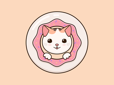 Cat in a doughnut