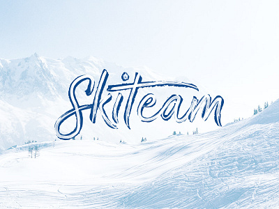 Ski School branding lettering logo ski school snow