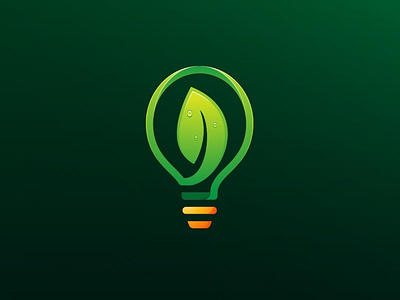 Green Leaves Bulb branding bulb design graphic design illustration logo vector
