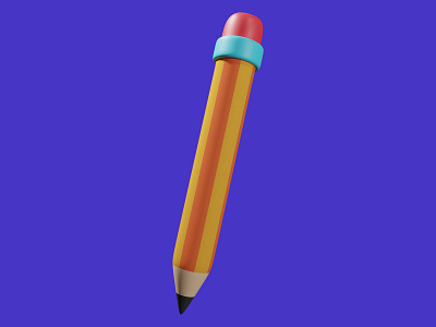 pencil 3d illustration 3d education illustration pencil school tool