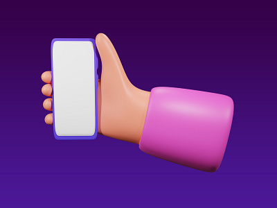 hand holding device 3d mockup