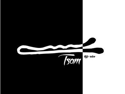 Logo design for the hair salon "Tsam" branding design flat hair salon haircut hairstyle icon illustrator logo typography