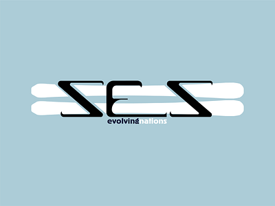 Logo design proposal for SES( International ski federation) design flat logo minimal ski vector