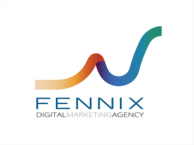 Logo design proposal for "Fennix Digital Marketing Agency" design digital flat growth icon illustration logo marketing minimal typography