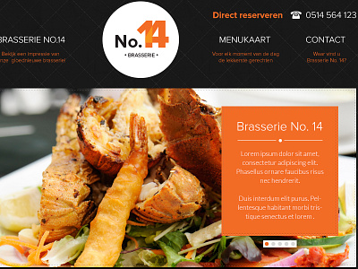 Brasserie No.14 branding brasserie diner drinks header logo lunch navigation webdesign