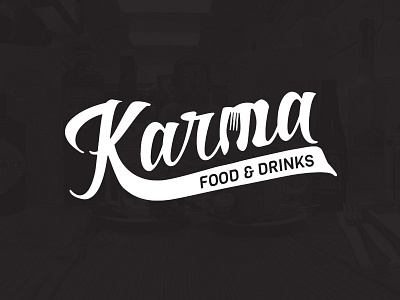 Karma - Food & Drinks black branding drinks eat food karma logo restaurant white