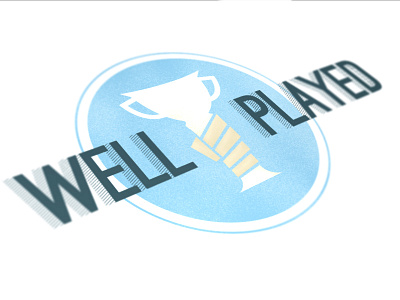 Well Played logo - Version 1 blue branding circle logo round sports trophy