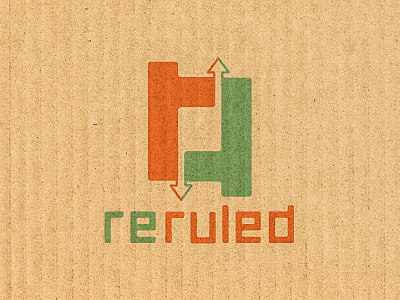 reruled Logo - WIP #1 branding cardboard games green logo orange texture vector