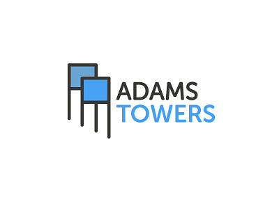 Adams Towers Logo - WIP blue branding logo minimal real estate vector