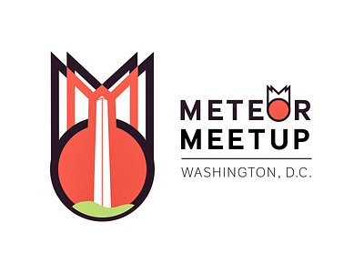 Meteor Meetup Sticker branding dc logo meteor monument sticker washington